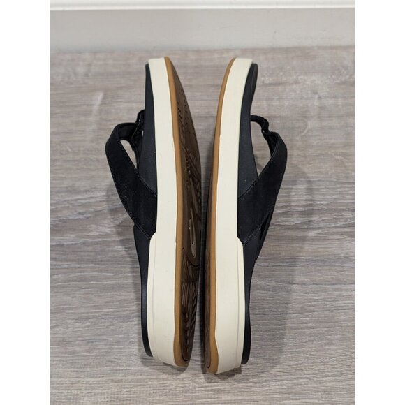 Olukai Nu'a Pi'o Sandals Womens Sz 10 Black Grip Rubber Flip Flops 20445 Summer - Picture 5 of 16